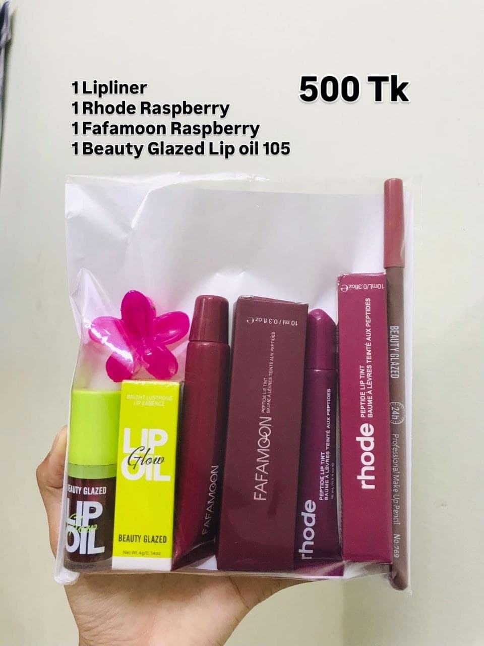 Beauty glazed lip liner Summer Friday shade popy Rhode peach pit Gisou mango Lip Combo