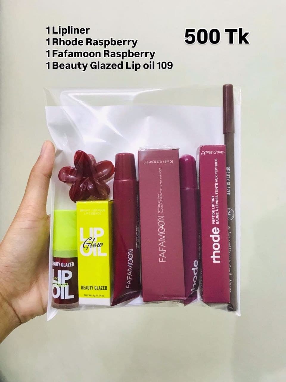 Beauty glazed lip liner Summer Friday shade popy Rhode peach pit Gisou mango Lip Combo