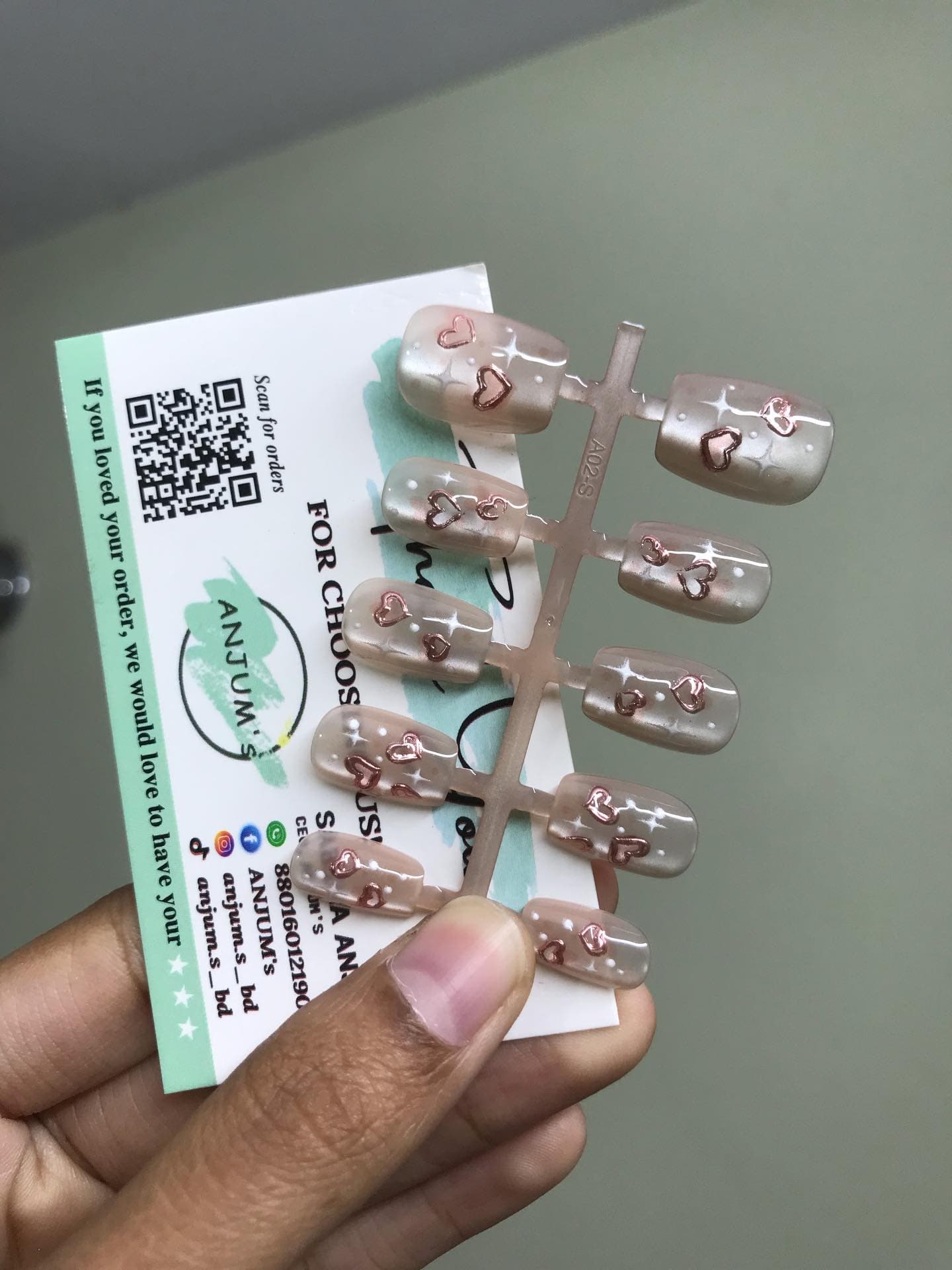 False Nails Set with Glue Stickers