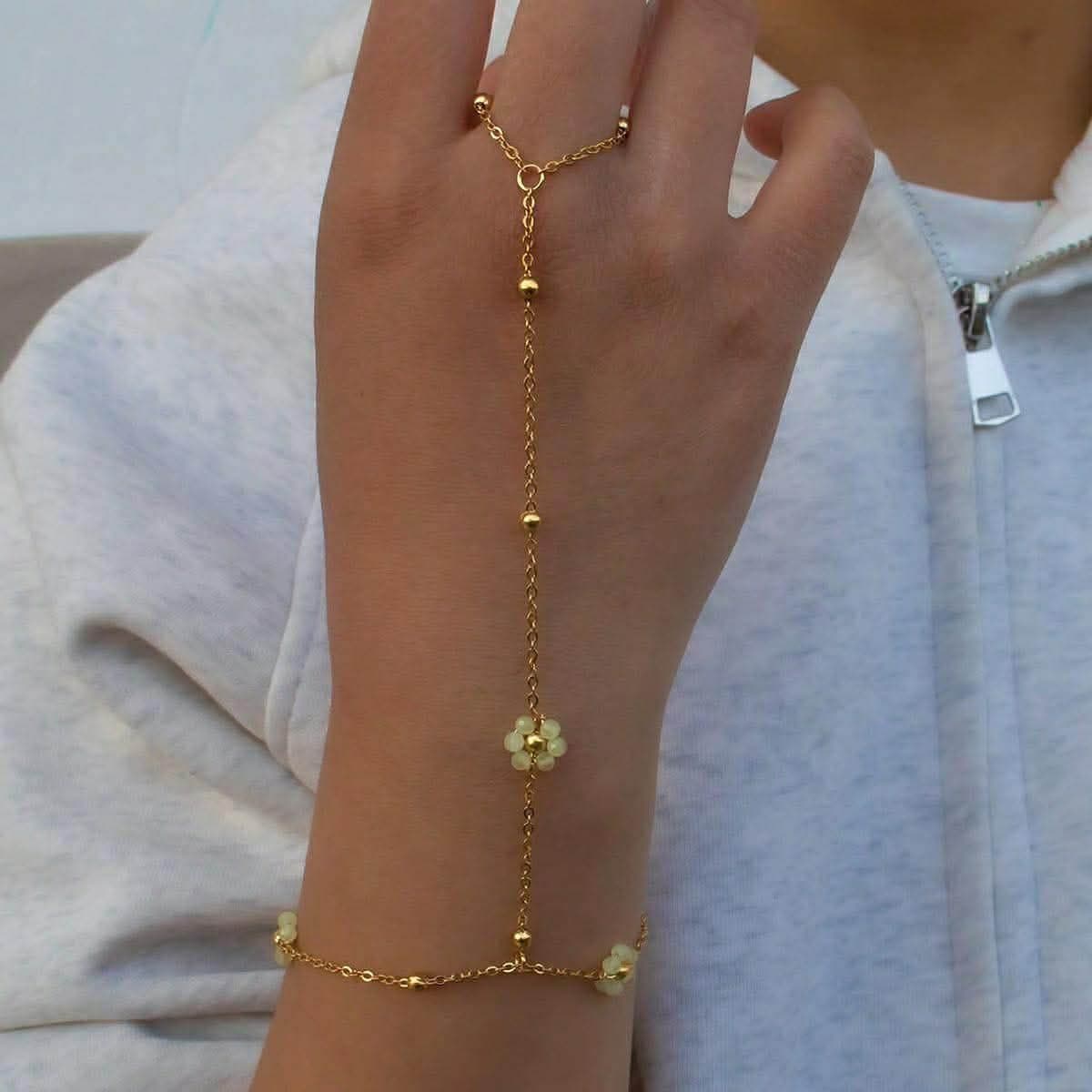 Stainless Steel Floral Anklet