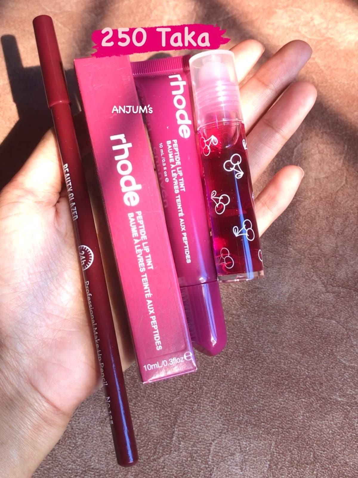 Bow Lip Gloss Pink Combo Set
