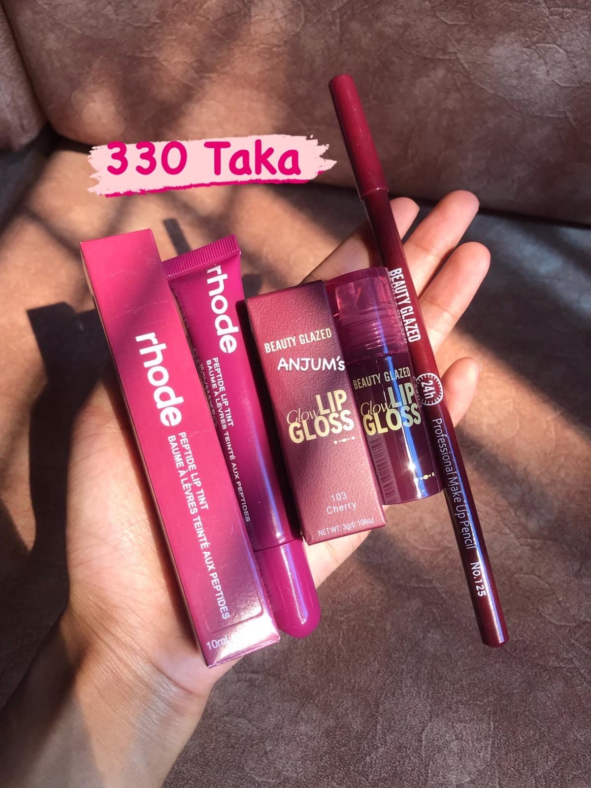 Cherry Lip Gloss & Liner Combo Set