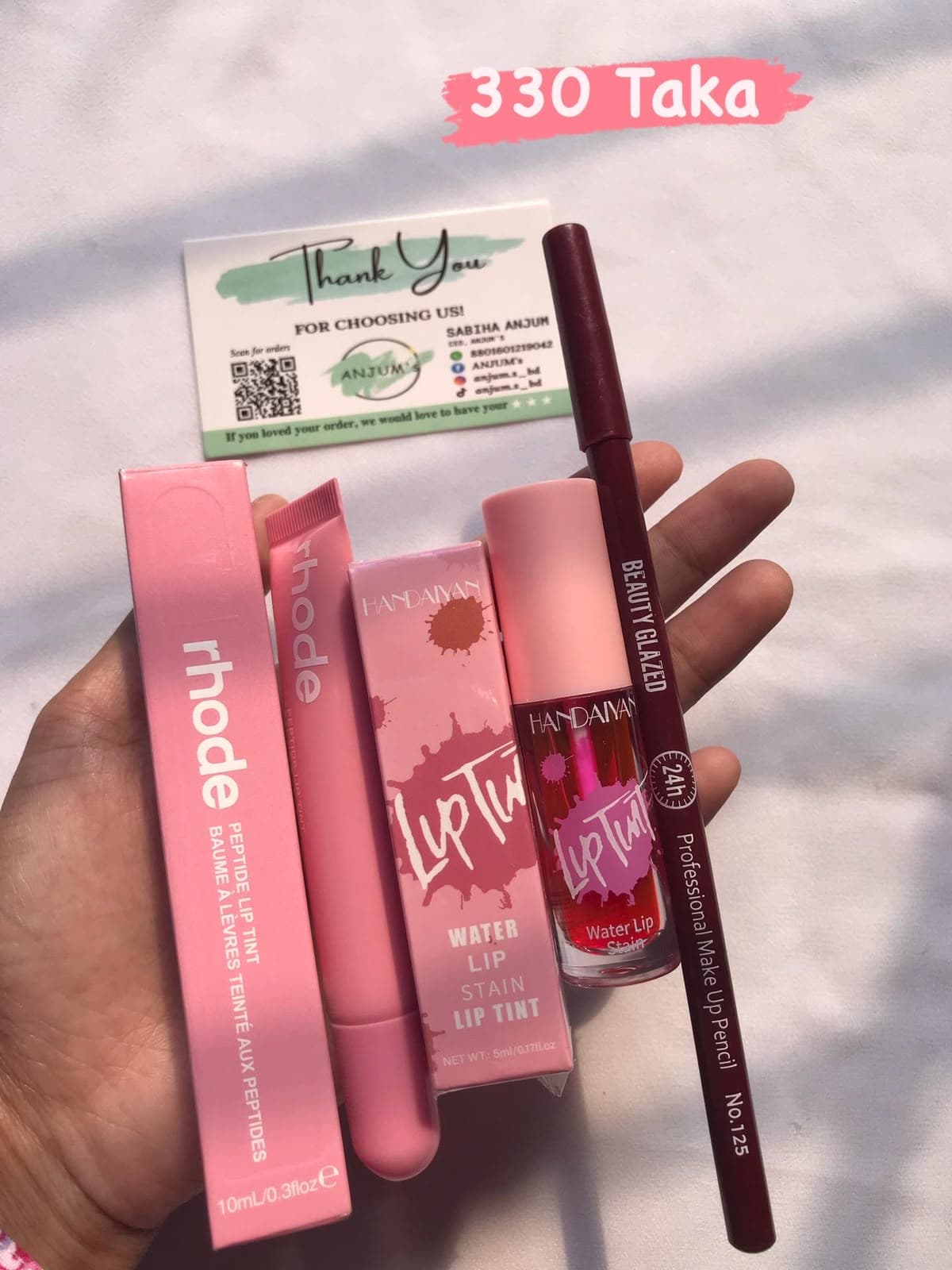 Rhode Baby Pink Lip Tint & Handaiyan Water Lip Stain Combo
