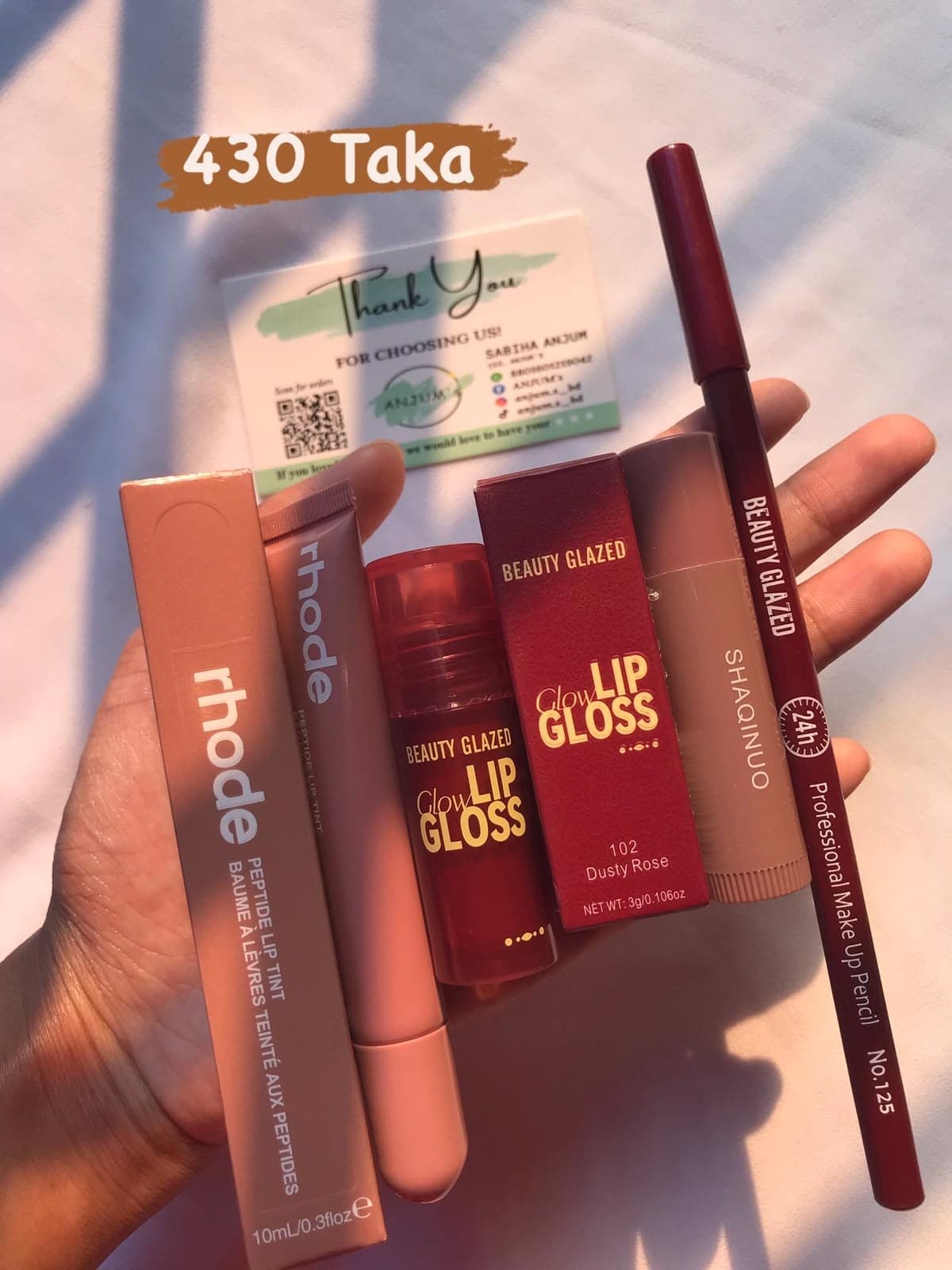 Rhode Nude Lip Tint & Beauty Glazed Dusty Rose Gloss Combo