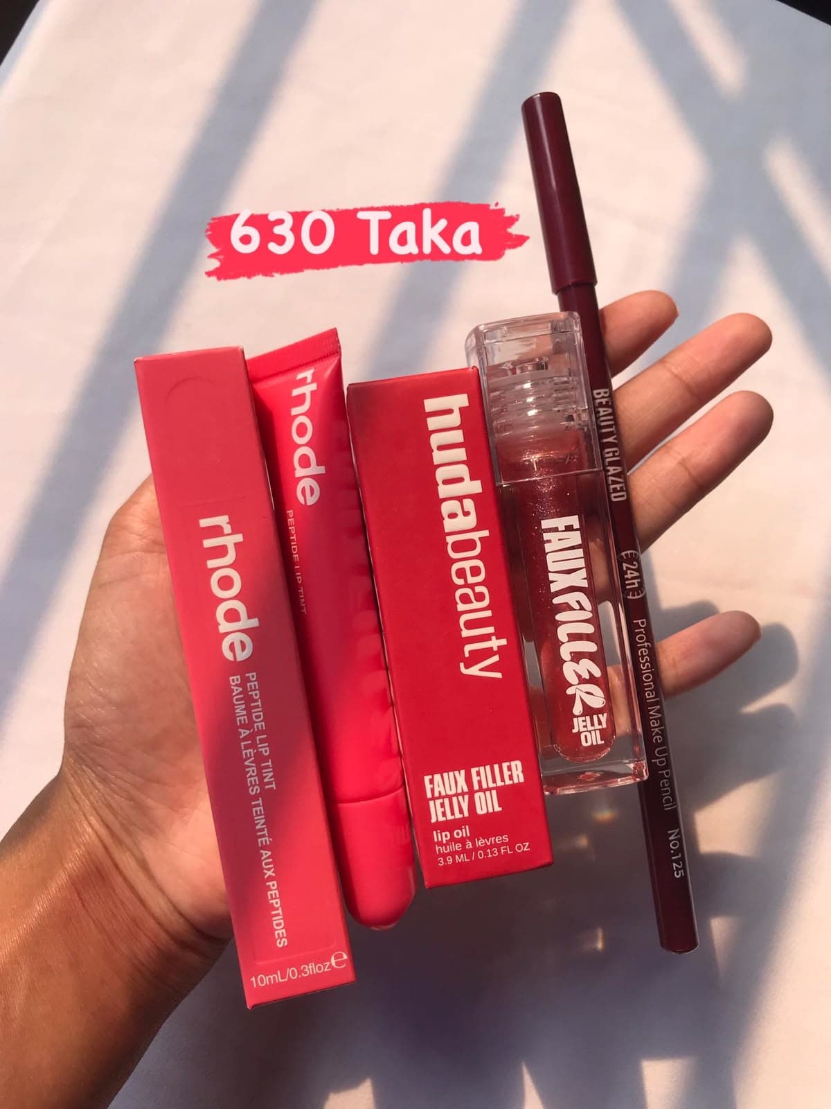 Rhode Red Lip Tint & Huda Beauty Jelly Oil Combo